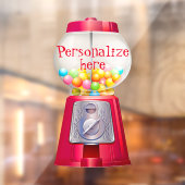 グムボールマシンバブルガムヴィンテージかわいい赤パーティー ウィンドウサイン (シート2)