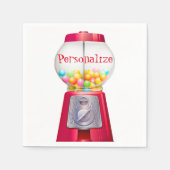 グムボールマシンバブルガムヴィンテージかわいい赤パーティー スタンダードカクテルナプキン (正面)