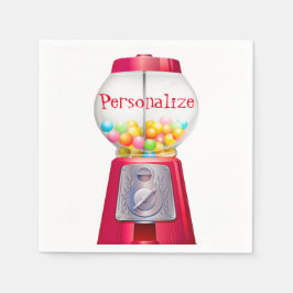 グムボールマシンバブルガムヴィンテージかわいい赤パーティー スタンダードカクテルナプキン