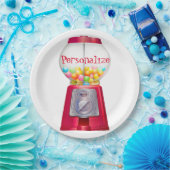 グムボールマシンバブルガムヴィンテージかわいい赤パーティー ペーパープレート (パーティー)