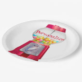 グムボールマシンバブルガムヴィンテージかわいい赤パーティー ペーパープレート (アングル)
