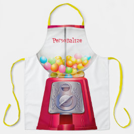 グムボールマシンバブルガムヴィンテージかわいい赤 エプロン