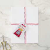 グムボールマシンバブルガムヴィンテージかわいい赤 ギフトタグ (より糸付き)