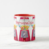 グムボールマシンバブルガムヴィンテージかわいい赤 マグカップ (中央)