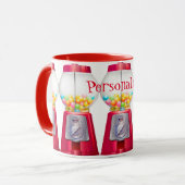 グムボールマシンバブルガムヴィンテージかわいい赤 マグカップ (正面左)