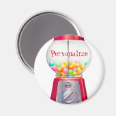 グムボールマシンバブルガムヴィンテージかわいい赤 マグネット (正面/裏面)