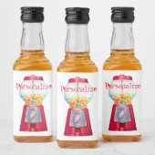 グムボールマシンバブルガムヴィンテージかわいい赤 リキュールボトルラベル (ボトル)