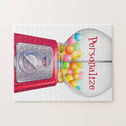 グムボール機バブルガムヴィンテージかわいい赤キャンディ ジグソーパズル (横)