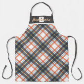 グモダンレイ市松模様にオレンジファーズデイエプロン エプロン (正面)