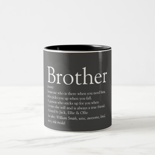 グモダンレーカッコいい最高のおもしろい Brother Ever Definition ツートーンマグカップ (中央)