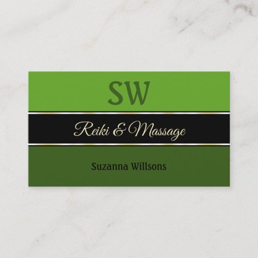 グモダンロ縁どーンONブラックシックとモノグラム 名刺 (正面)