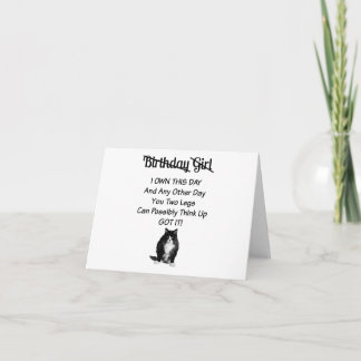 グラおもしろいンピーキャット誕生日ガールカード カード