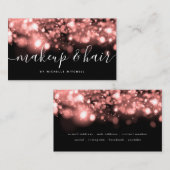 グラきらめくムバラ金ゴールド灯メイクアップ&ヘア 名刺 (正面/裏面)