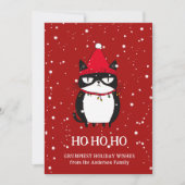 グライおもしろいチー猫のキャットマスユーモアのクリスマス シーズンカード (正面)