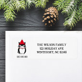 グライおもしろいチー猫のキャットマスユーモアのクリスマス ラベル