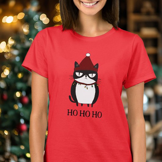 グライおもしろいチー猫のキャットマスユーモアのクリスマス Tシャツ