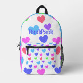 グライダーハート-おもしろい類別化パステルカラー、名前 プリントバックパック (正面)