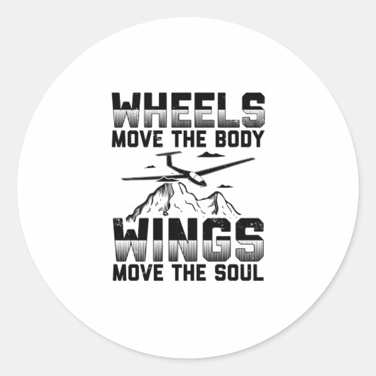 グライダーパイロットギフト – グライダー熱ソーラーことわざ ラウンドシール (正面)