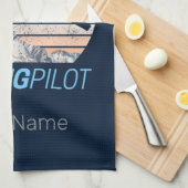 グライダーパイロットヴィンテージ飛行機日没飛行機 キッチンタオル (四つ折り)