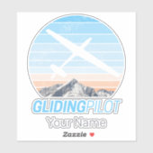 グライダーパイロットヴィンテージ飛行機日没飛行機 シール (シート)