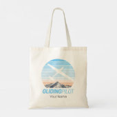 グライダーパイロットヴィンテージ飛行機日没飛行機 トートバッグ (裏面)