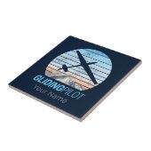 グライダーパイロット ヴィンテージ エイヴィエーター 夕焼け 飛行機 タイル (側面)