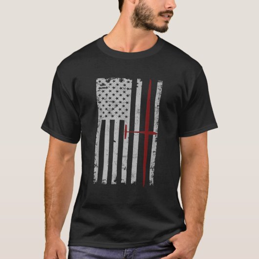 グライダー帆船パイロット愛国旗T Sh Tシャツ (正面)