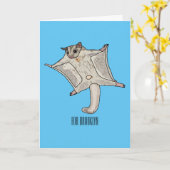 グライダー漫画イラストレーション カード (黄色い花)