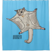 グライダー漫画イラストレーション シャワーカーテン (正面)