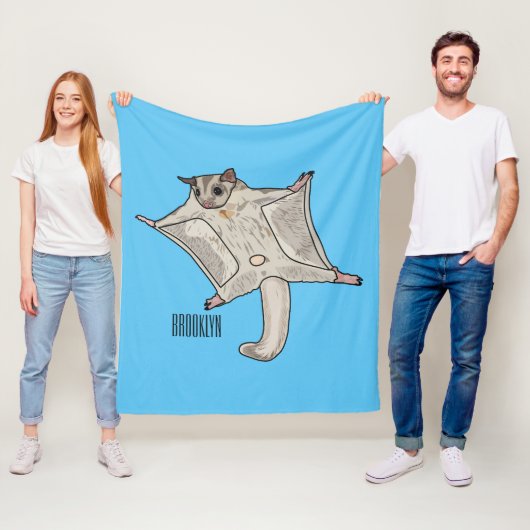 グライダー漫画イラストレーション フリースブランケット (インサイチュ)