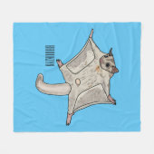 グライダー漫画イラストレーション フリースブランケット (正面(横))