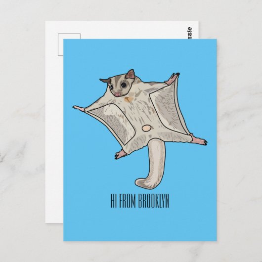 グライダー漫画イラストレーション ポストカード (正面/裏面)