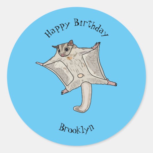 グライダー漫画イラストレーション ラウンドシール (正面)