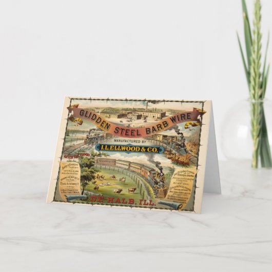 グライダー鋼バルブワイヤ用ビンテージ広告 カード (正面)