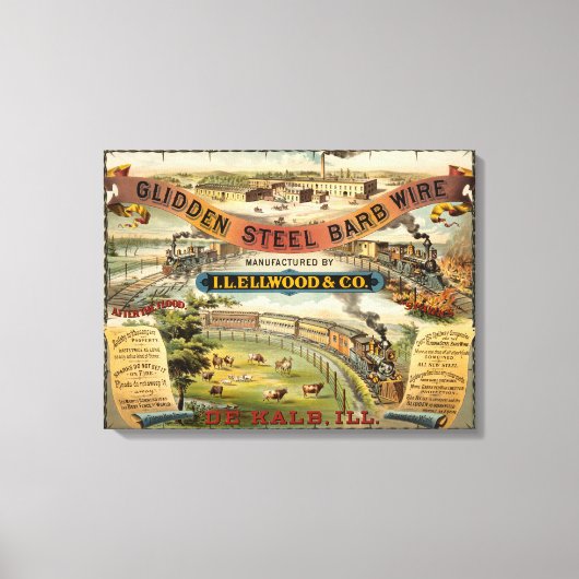 グライダー鋼バルブワイヤ用ビンテージ広告 キャンバスプリント (正面)