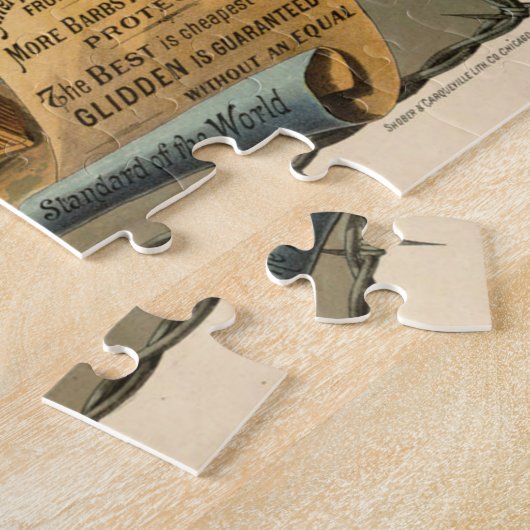 グライダー鋼バルブワイヤ用ビンテージ広告 ジグソーパズル (側面)