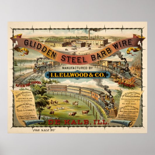 グライダー鋼バルブワイヤ用ビンテージ広告 ポスター (正面)