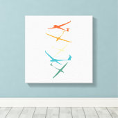 グライダー |グライダーパイロット熱波の急上昇するソアギフト キャンバスプリント (インサイチュ (ウッドフロア))