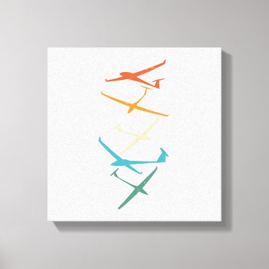 グライダー |グライダーパイロット熱波の急上昇するソアギフト キャンバスプリント (正面)