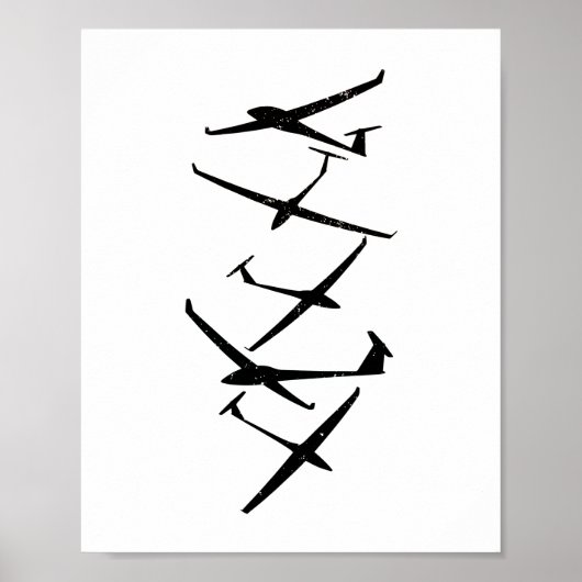 グライダー |グライダーパイロット熱波の急上昇するソアギフト ポスター (正面)