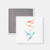 グライダー |グライダーパイロット熱波の急上昇するソアギフト マグネット (正面/裏面)