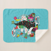 グラインクリスマカラフルスグラフィック シェルパブランケット (正面(横))