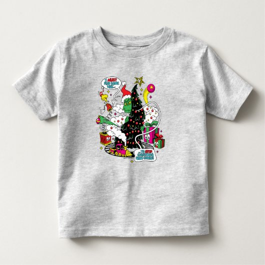 グラインクリスマカラフルスグラフィック トドラーTシャツ (正面)