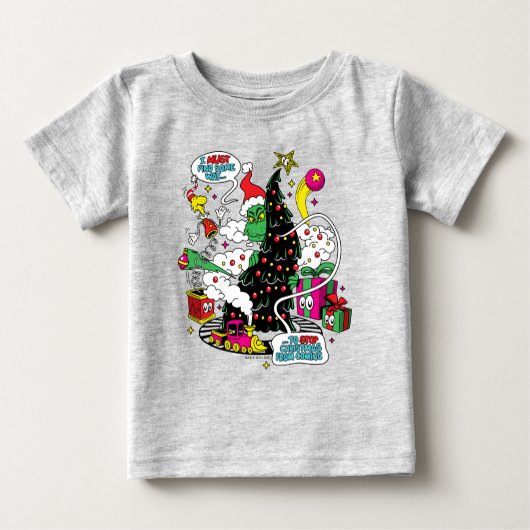グラインクリスマカラフルスグラフィック ベビーTシャツ (正面)