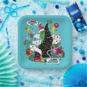 グラインクリスマカラフルスグラフィック ペーパープレート (パーティー)