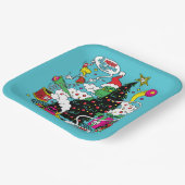 グラインクリスマカラフルスグラフィック ペーパープレート (傾斜あり)