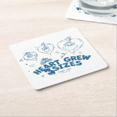 グラインチのハートは3サイズ成長 スクエアペーパーコースター (アングル)