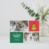 グラインチクリスマスファミリーフォトコラージュ シーズンポストカード (スタンド正面)