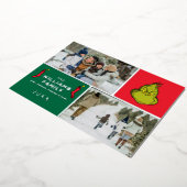 グラインチクリスマスファミリーフォトコラージュ 箔シーズンカード (回転した状態)