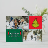グラインチクリスマスファミリーフォトコラージュ 箔シーズンカード (立ち正面)